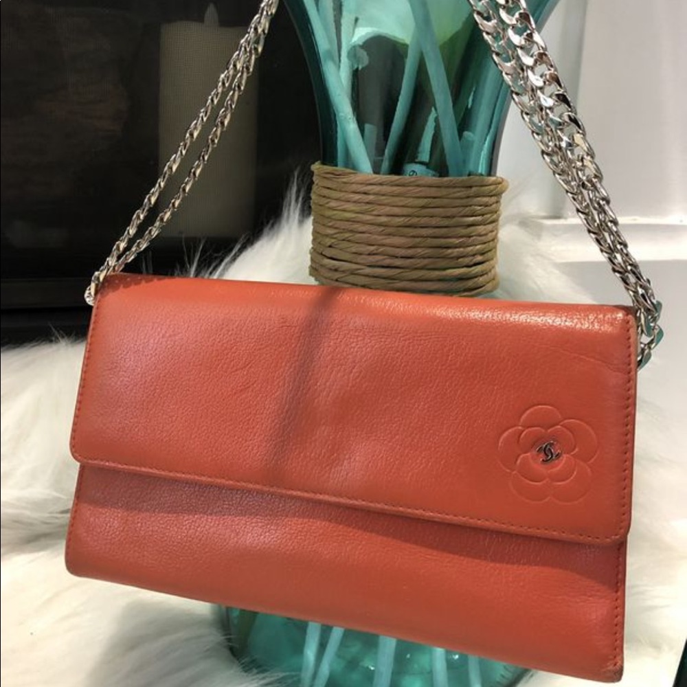 Beautiful authentic Chanel wallet on a chain
